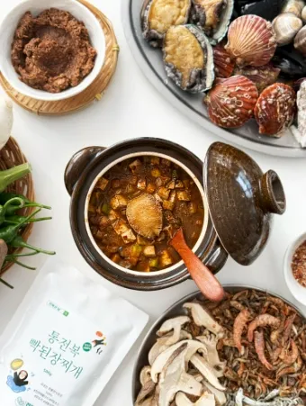 [구매평][클립][전복온담] 통전복 해물 빡된장찌개