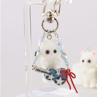 [하트크루 ]청청 락스타 고양이 키링 이미지