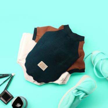 [쪼이 스튜디오] 투톤 맨투맨 강아지옷