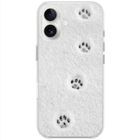 [가치매김] 아장아장 강아지 눈 발자국 투명 맥세이프 케이스