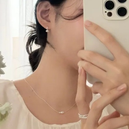 [블링문] 진주 목걸이 귀걸이 세트