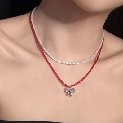 [시매어] 레드 원석 목걸이 