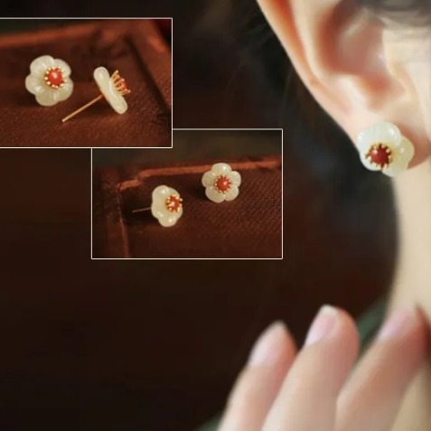 [루나루체] 원석 꽃잎 귀걸이