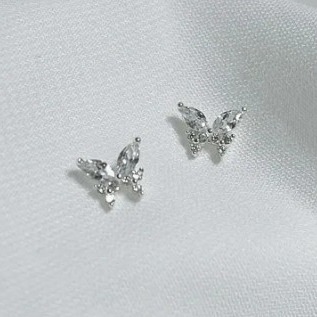 [heartree] 실버925 나비 큐빅 이어링