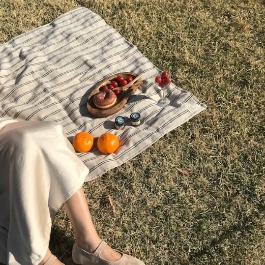 [아워운(ourwn)] 블루 린넨 피크닉매트