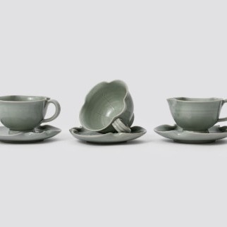 [임동율도자기] 청자 연잎 찻잔세트