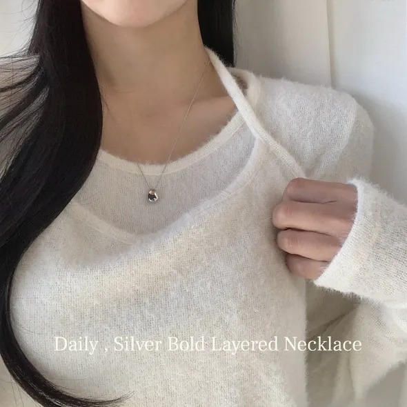 [로지샵.] 물방울 볼드 목걸이