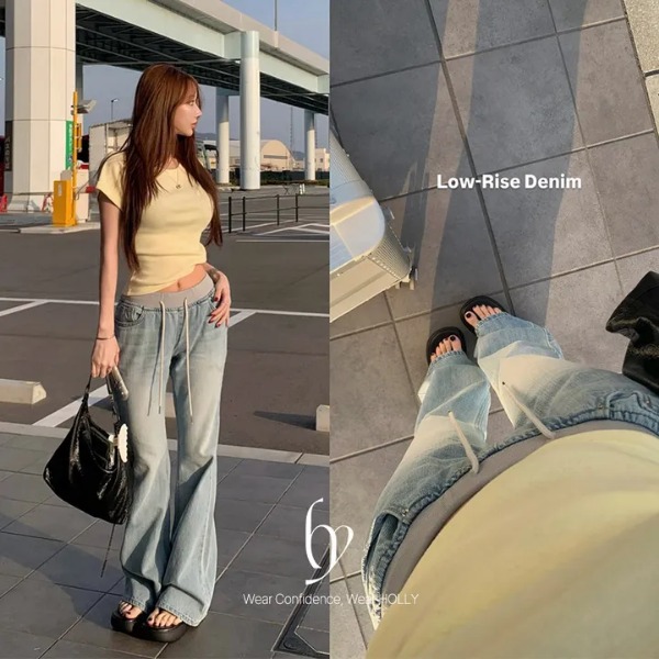 [홀리] 뱅쇼 로우 데님 팬츠