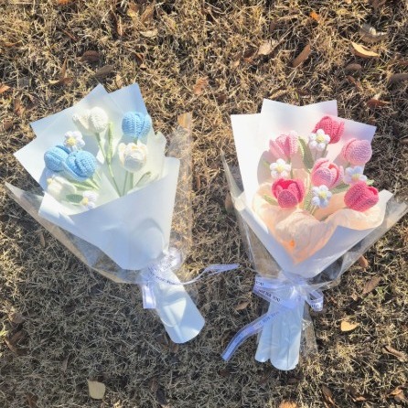 [얀가든뜨개꽃공방] 튤립 뜨개꽃다발
