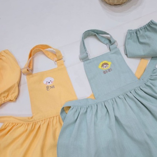 [루미공방.roomee] 유아 자수 앞치마