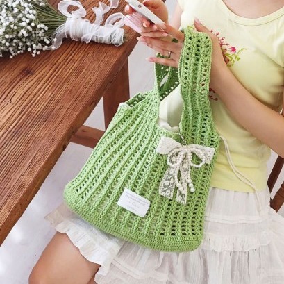 [할로니팅] 코바늘 DIY 코튼 슈슈 네트백 뜨개질 패키지