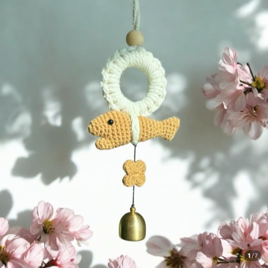 [the루미너스] 핸드메이드 뜨개 액막이 명태 도어벨