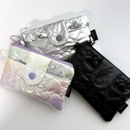 [브리엘리] 핸드메이드 퐁실 하트 투웨이 카드지갑