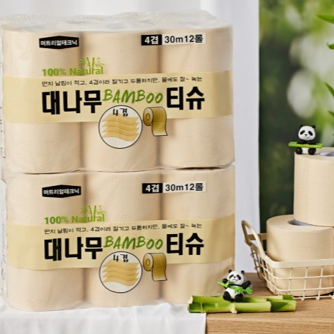 [머트리얼 테크닉] 대나무 4겹 천연 티슈 화장지
