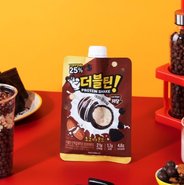 [더블틴]초코아몬드 단백질 파우치