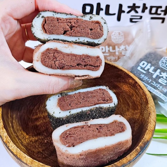 [만나찰떡] 팥 흑임자 반반 수제 왕모찌