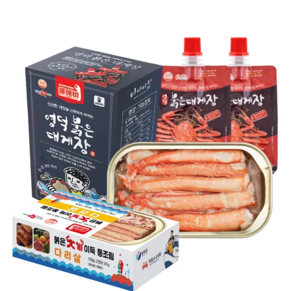 [대호수산] 붉은대게이득 통조림 다리살+붉은대게장